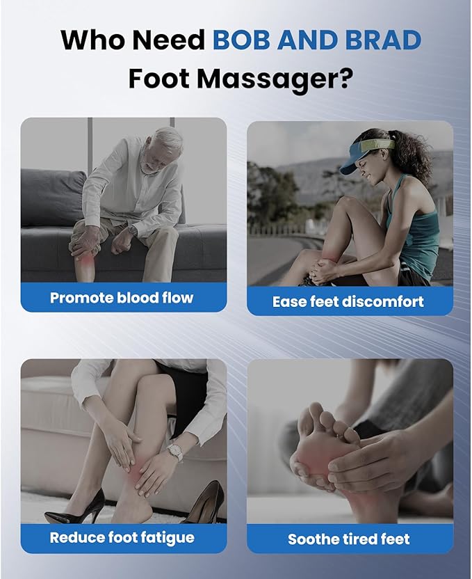 BOB AND BRAD Foot Massager Machine with Heat and Remote-FSA & HSA Eligible, Electric Shiatsu Deep Kneading Foot Massager with 4 Level, Relieve for Plantar Fasciitis and Neuropathy Pain