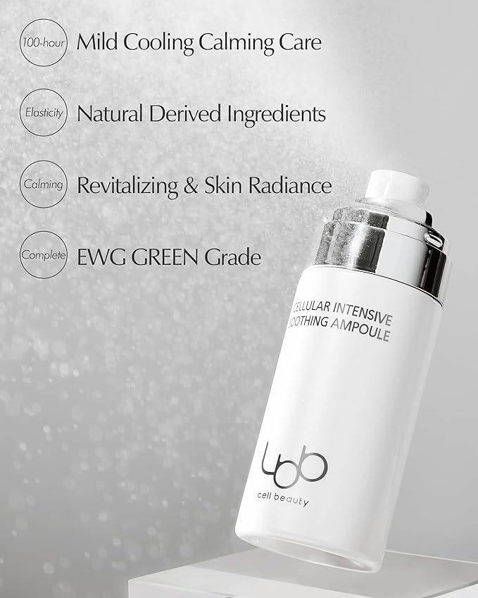 LBB Cellular Intensive Soothing Ampoule - Vegan Moisture Glow Calming Face Spray Serum - Skin Balancing, Radiance, Moisturizing - Tangerine Cellular Red Ginseng, Prebiotics 2.03 fl.oz.
