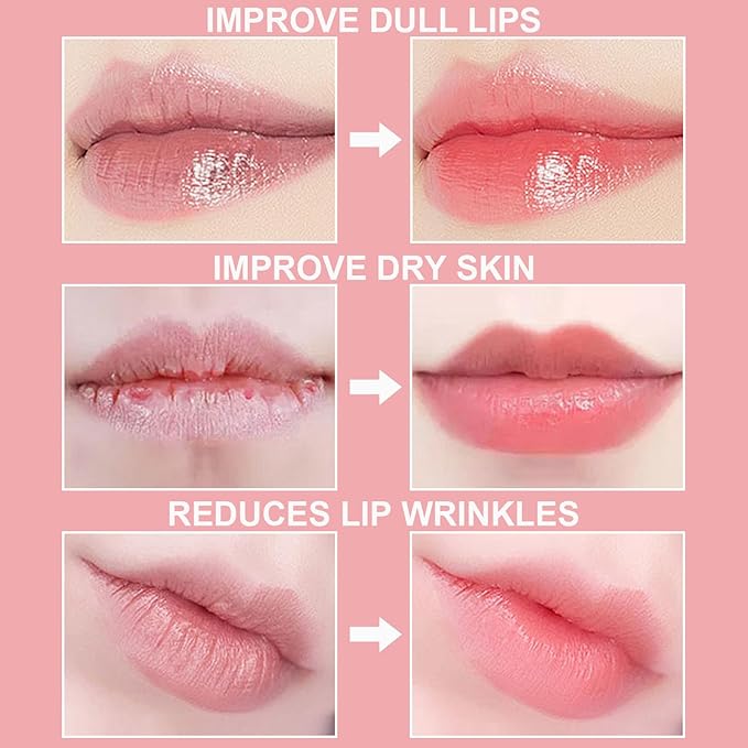 3Pcs Lip Balm Honey Pot with Stick, Honey Strawberry Apple Moisturizing and Hydrating Sleeping Lip Mask, Day and Night Repair and Care, Improve Lip Color, Reduce Lip Lines (SET C)