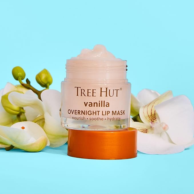 Tree Hut Vanilla Overnight Lip Mask | Leave on Overnight & Wake up to Soft, Hydrated Lips | Elevate your Self Care Routine | .6 oz.