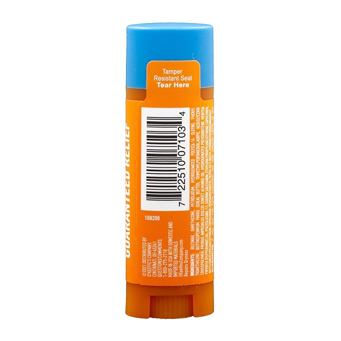 O'Keeffe's Cooling Relief Lip Repair Lip Balm for Dry, Cracked Lips, Stick, (Pack of 3)