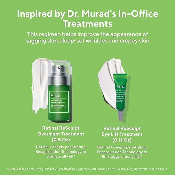 Murad Retinal Trial Kit - Lift and Resculpt with Retinal 2-Piece Trial Kit ($73 Value) - Anti-Aging Set Encapsulated Retinal - Retinal Serum 0.5Fl Oz, Retinal Eye Cream 0.11Fl Oz