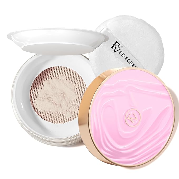 FV Translucent Loose Face Powder, Long Lasting & Lightweight Setting Powder with Matte Finish, Fine Powder for Natural Look, Minimizing Pores and Fine Lines Baking Powder 0.35oz (10g)