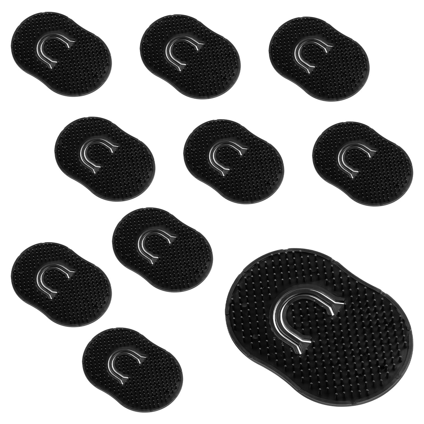 Pocket Palm Combs, Massager Hair Brush Comb Palm Combs for Men Beard Brush, Black pocket brush (10 Pcs Finger Type)