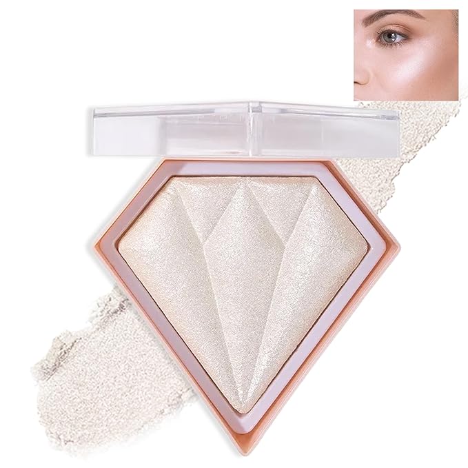 White Highlighter Makeup Palette Face Highlighter Powder Iluminadores De Maquillaje Narutal Shimmer Glitter Highlighter Contour Powder Makeup Palette-01 Pearl White