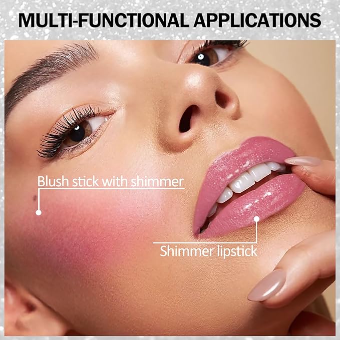 DAGEDA 3PCS Glitter Lipstick, Moisturizing Glossy Color Changing Lip Balm, Long Lasting Shimmer Lipstick, Nonstick Color Change Lipstick, Waterproof Glitter Lip Balm for Festival