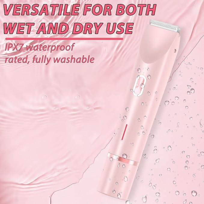 2025 New Electric Womens Shaver, 2-in-1 Women's Body Shaver, Bikini Electric Razor, Wet and Dry Use Body Trimmer for Home (Pink)