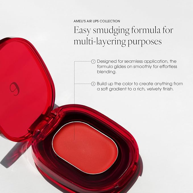 AIR LIPS 827 BURGUNDY, Lip & Cheek, Natural Soft Matte Finish & Buildable, Airy Formula (1.2g, 0.003 oz.)