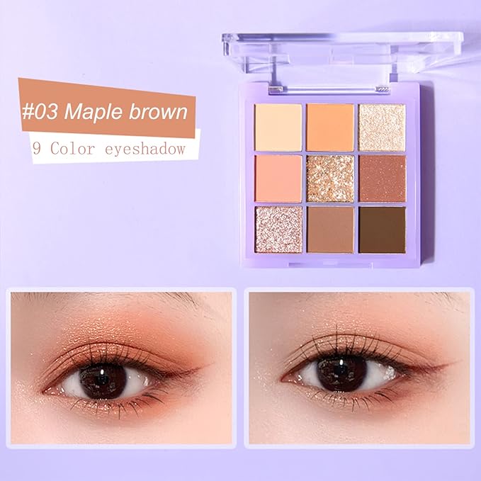 Violet Fairy 9 Color Eyeshadow Palette, Warm Neutrals (03)