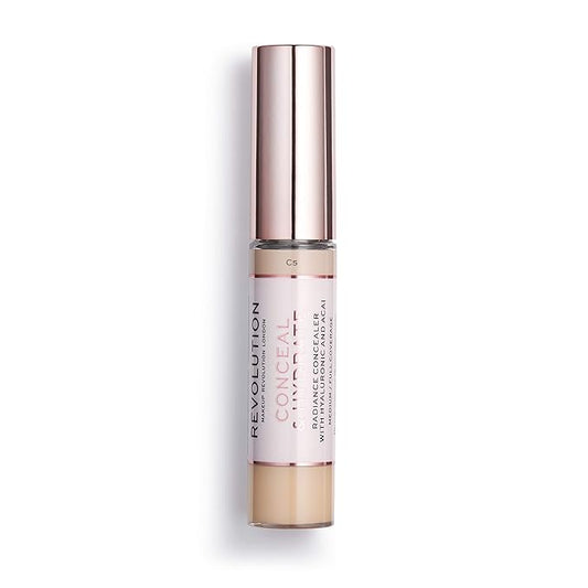 Makeup Revolution Conceal and Hydrate Concealer, Full Coverage & Matte Finish, C5 for Light Skin Tones, Vegan & Cruelty-Free, 0.7 Fl Oz