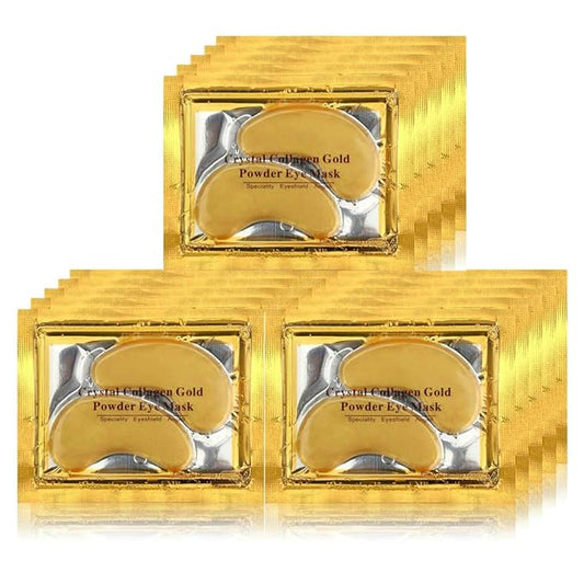 24K Gold Crystal Collagen Under Eye Mask, Anti Aging Hyaluronic Acid Under Eye Patches for Moisturizing & Reducing Dark Circles (15 Pairs)