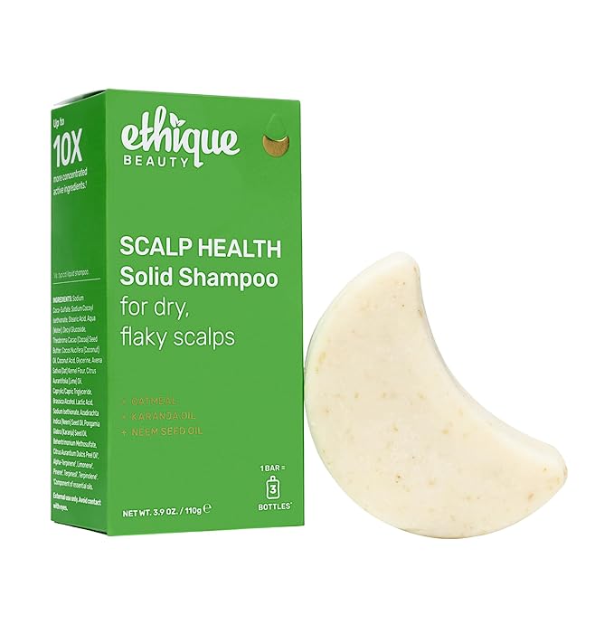Ethique Scalp Health Shampoo Bar for itchy, dry, flaky scalps with Oatmeal - Plastic-Free, Vegan, Cruelty-Free, 3,88 oz - Formerly Heali Kiwi