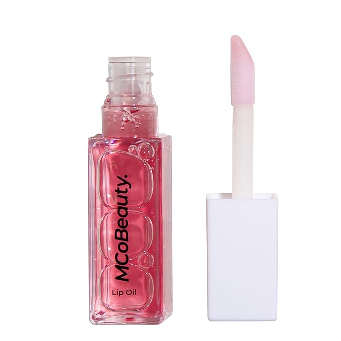 MCoBeauty Lip Oil Hydrating Treatment, Sheer Rose, Moisturizing Shine for Naturally Beautiful Lips, Vegan, Cruelty Free Cosmetics