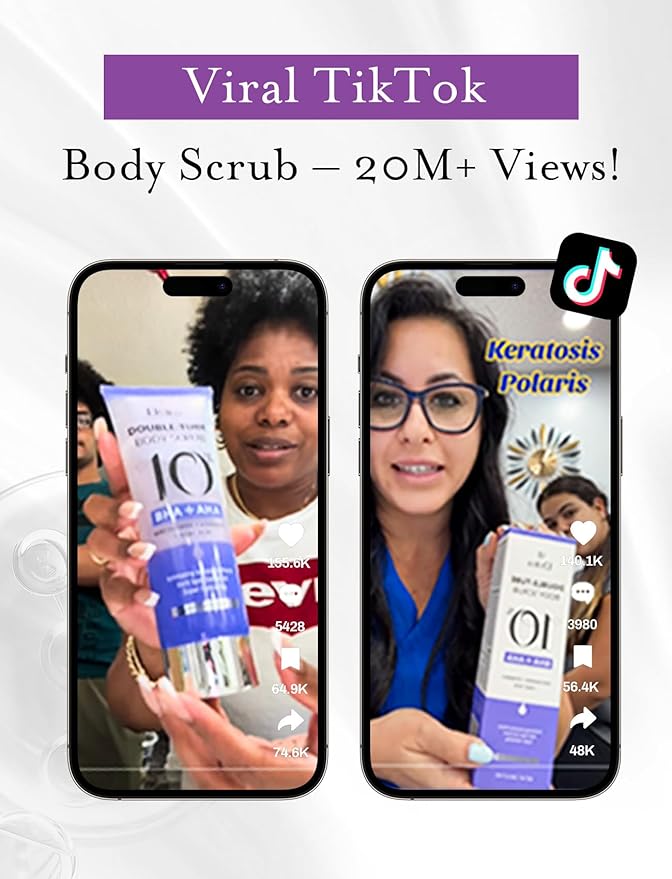 Elvira KP Bump Eraser Foot & Body Scrub, Exfoliating Scrub for Keratosis Pilaris, Smooth Skin with 10% AHA BHA & Niacinamide, Deep Moisturizing Cleanser for All Skin Types, Exfoliante para el Cuerpo
