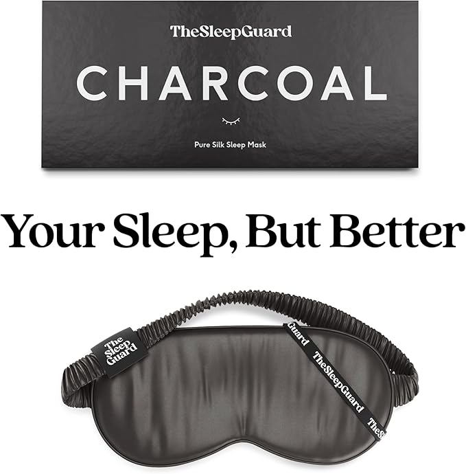 Pure Silk Sleep Mask [100% 6A Mulberry Silk, 22 Momme] Light Blocking Travel Essentials. Eye Masks for Sleeping. Black Oeko-Tex Blindfold. Eye Covers for Men & Women