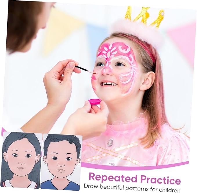 ADOCARN 2pcs Makeup Practice Board Makeup Training Face Colored Makeup Template Painting Exercise Template Cosmetic Makeup Template Eyelid Face Board Double Eyelid Plastic Child Face Paint