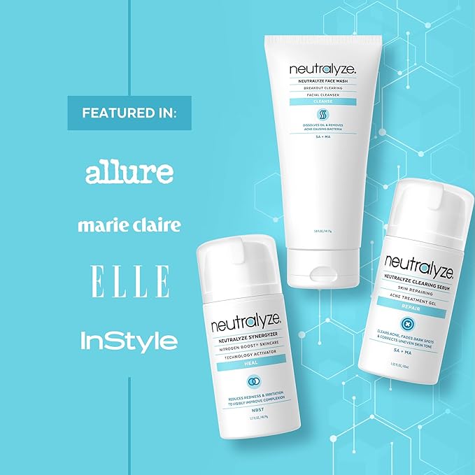 Moderate To Severe Acne Treatment Kit 2.0 - Maximum Strength Acne Kit, 2% Salicylic Acid, 2% Mandelic Acid & Nitrogen Boost Skincare Technology - Acne Treatment for Teens & Adults (90+ Day)