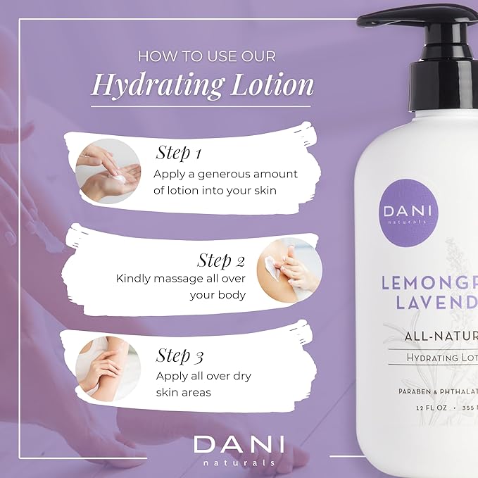 Naturals Hand & Body Lotion - Calming Lemongrass Lavender Scent, Moisturizing Lotion with Aloe Vera, Shea Butter & Vitamin E, Deep Hydration for Dry Skin, All Skin Types - 12 Oz