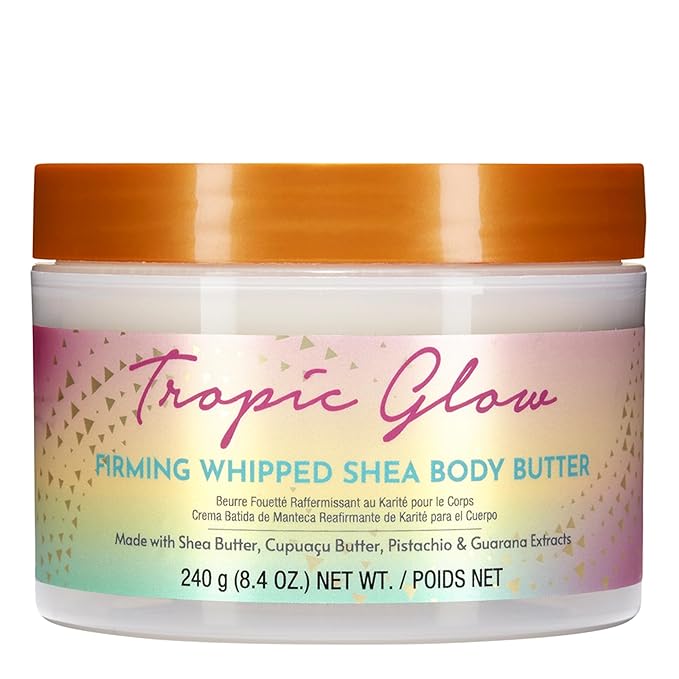 Tree Hut Tropic Glow Whipped Body Butter, Warm Scent with Almond, Golden Amber, and Australian Sandalwood, Long-Lasting Hydration for Soft, Glowing Skin, 8.4 oz