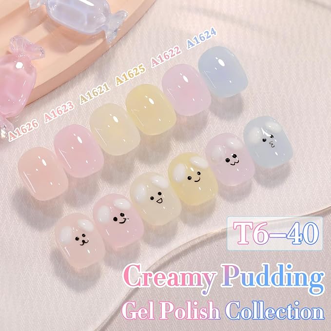 Double Rhythm 0.50 OZ Translucent Gel Polish Same Color Same Bottle Sheer Pastel Neutral Natural Milky 15 ML Jelly UV Nail Art DIY at Home (Nude Pink-A1626)