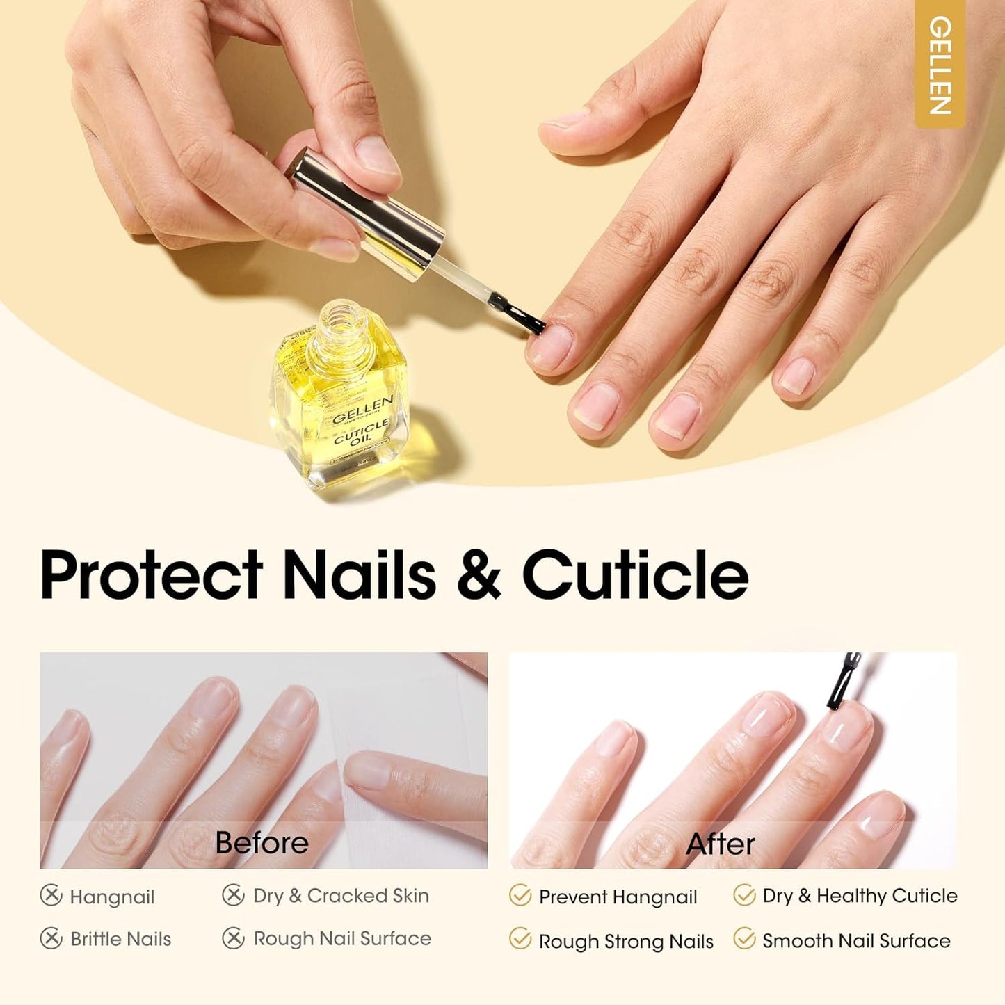Gellen Nail Dehydrator, Primer, and Cuticle Oil 18ML - Hema-Free Acid-Free Nail Prep Base Varnish Manicure Bonder Liquid for Gel Polish Acrylic Salon Essential Gift