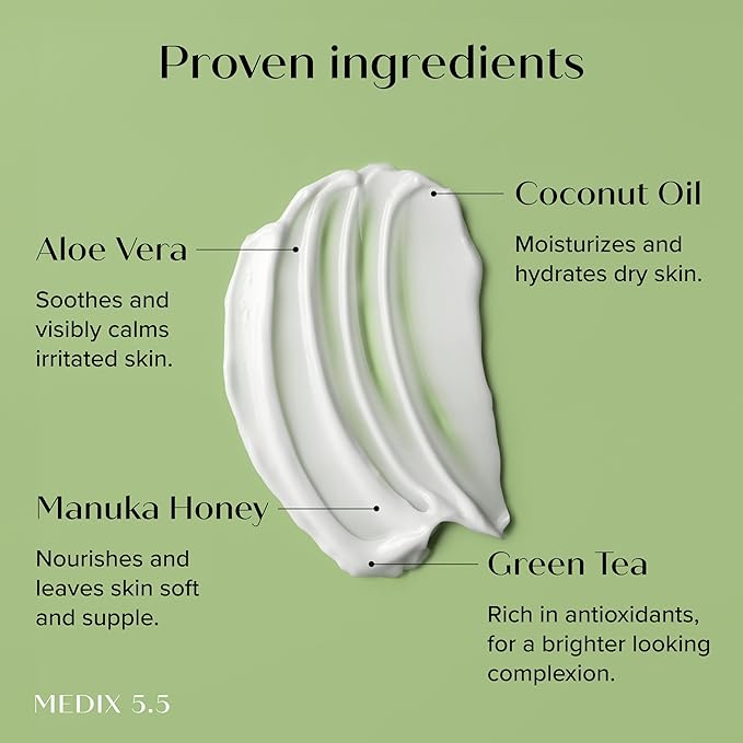 MEDIX 5.5 Coconut Oil Lotion W/ Manuka Honey Cream Skin Care Face Moisturizer & Body Cream | Firming Coconut Oil For Skin Minimizes Look Of Dry Skin, Cellulite, Stretch Marks, & Wrinkles, 2-Pack