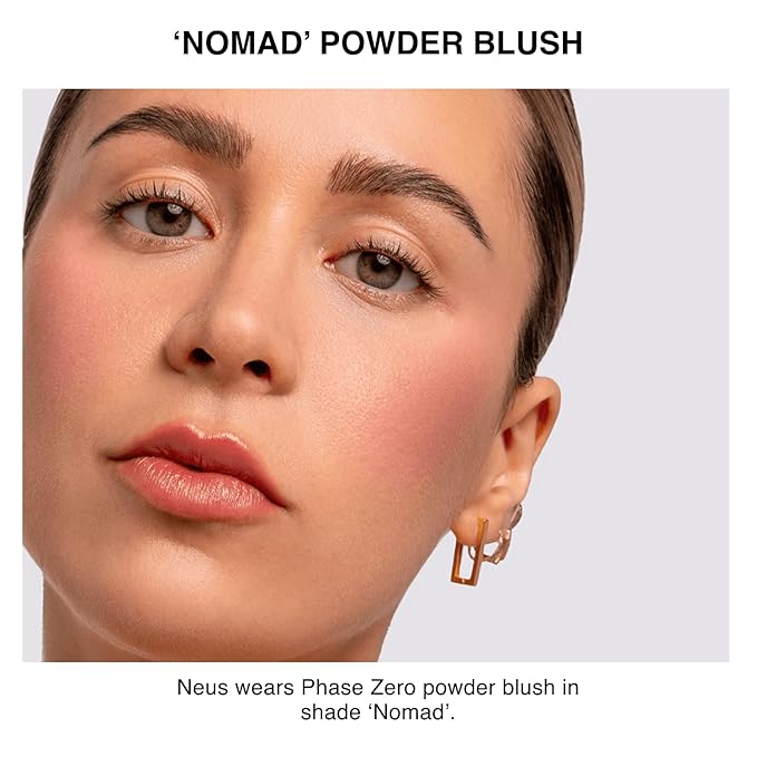 Makeup Powder Blusher - "Nomad" - 4g / 0.141 oz - Full Coverage, Natural Blush - Soft, Buildable Pink, Coral, Peach & Golden Hues - Matte & Shimmering Shades Gives Cheeks a Radiant Glow