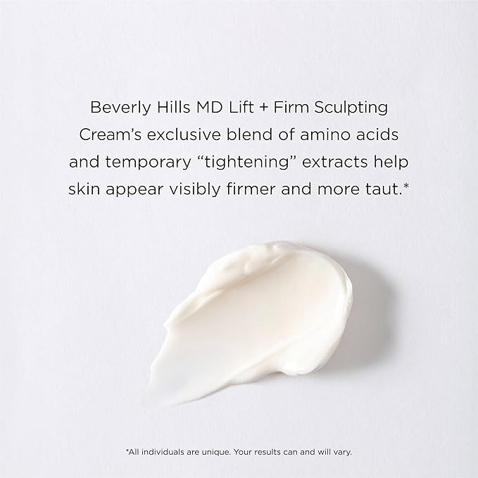 Beverly Hills MD Lift & Firm Sculpting Cream- Tighten & Tone Skin, Anti-Aging Lotion for Smooth, Moisturized Complexion- Lift and Smooth Face, Neck, Décolleté w/Silk Peptides, + Aloe Vera, Vitamin E