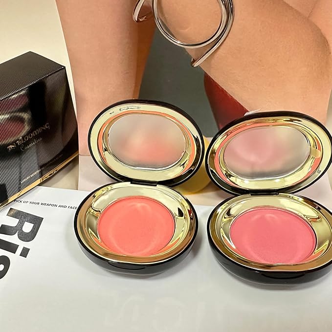 Face Blush for Cheeks Waterproof Smooth Creamy Formula, Matte Finish Buildable Lightweight Cream Blush Balm Create a Natural, Long Lasting Makeup Brightens Facial Radiance (Pinkish Apricot)