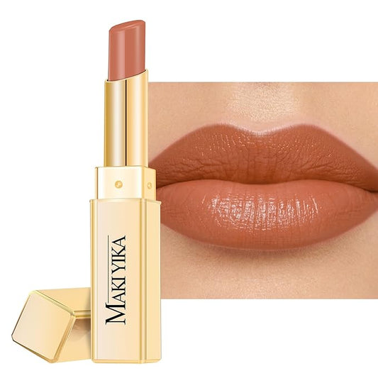 MAKI YIKA Moisture Nude Lipstick for Women Hydrated Tinted Lip Balm for Dry Cracked Lips Weightless Glossy Lip Color Juicy Finish,MA064 Fair Nude
