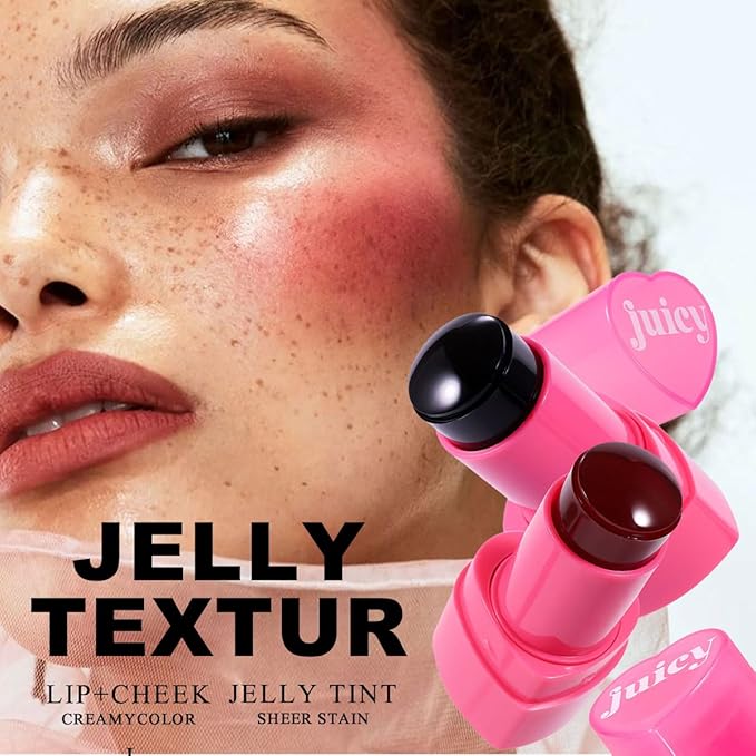 Cooling Water Jelly Tint Stick，Multi-Use Juicy Love Blush, 3-In-1cheek Blush & Eyeshadow & Lip Tinted Long-Lasting Moisture Stick，Bouncy Jelly Texture，Creates A Moist Watercolor Effect (#03, 0.32oz)