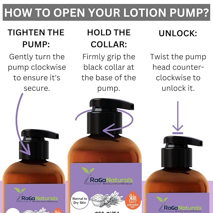 RaGaNaturals Lavender Shea Butter Hand and Body Lotion, 8 Fl Oz - Moisturizing, Plant-Based, Vegan, with Argan, Avocado Oil & Vitamin E