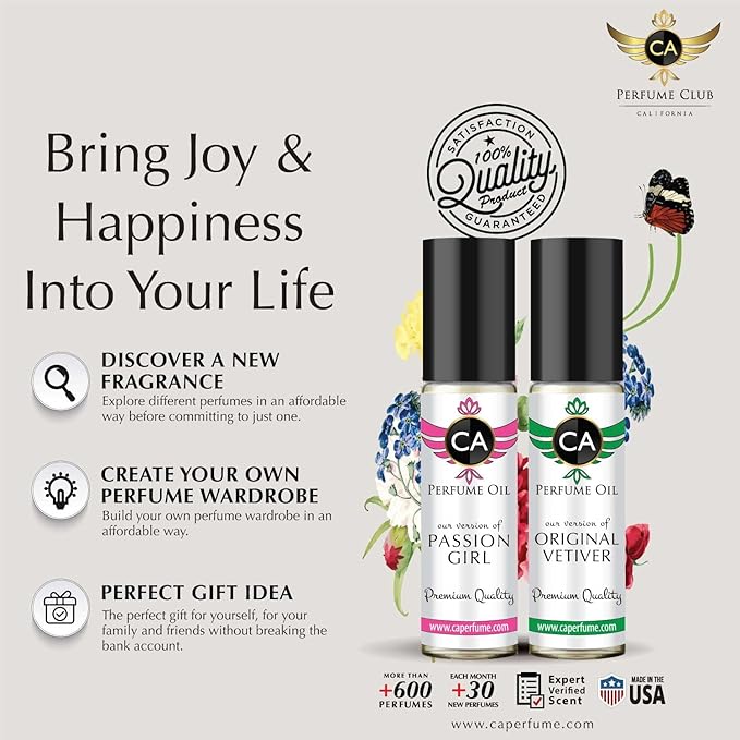 CA Perfume Impression of Emra Warm Vanilla Sugar For Women Replica Fragrance Body Oil Dupes Alcohol-Free Essential Aromatherapy Sample Travel Size Concentrated Long Lasting Roll-On 0.3 Fl Oz-X2