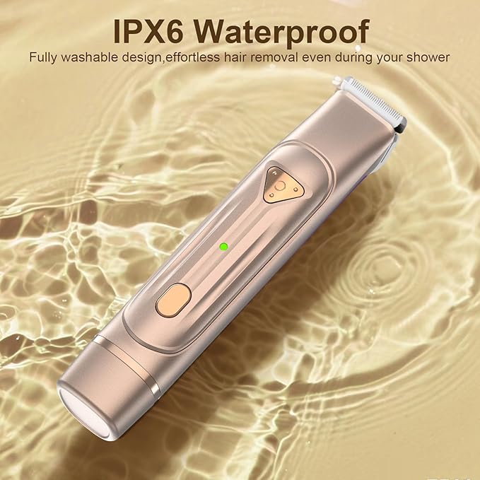 Dermave Bikini Shaver - Bikini Trimmer for Women, Waterproof Dual Head Shaver (Gold)