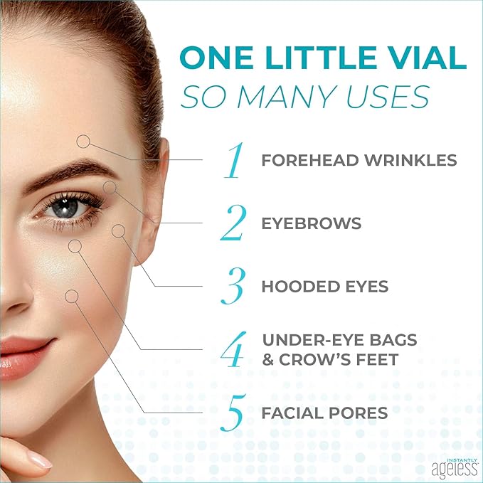 Instantly Ageless Facelift - Instant Eye Bag Remover Puffiness - 20 Vials - Instant Under Eye Bags Remover - Wrinkle Tightener - Instant Wrinkle Remover for Face Instant Lift