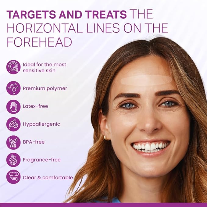 Furlesse Rows Wrinkle Patches, Overnight Forehead Wrinkle Patches for Fine Horizontal Lines, Non-Invasive Anti-Wrinkle Patches, Anti-Aging Skincare, 30 Patches, 30-Day Use
