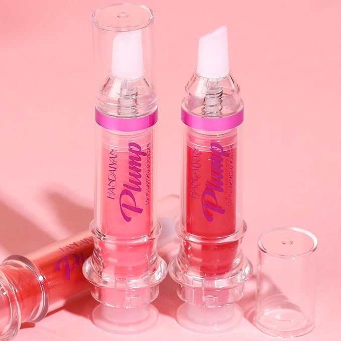 Lip Plumping Booster, Plumping Lip Oil with Chili Extract, Plump & Pout Lip Plumper, Slightly Spicy Lip Plumping Gloss, Fuller Lips Instantly, Hydrating, High-Shine
