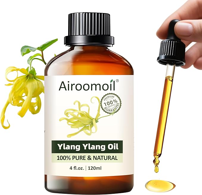 Pure Ylang Ylang Essential Oil, 100% Pure Natural Ylang Ylang Essential Oil, Premium Grade Essential Oils for Diffusers for Home, Skin, Care Massage, Soap Make, Aromatherapy, 4 Fl Oz | 120ml
