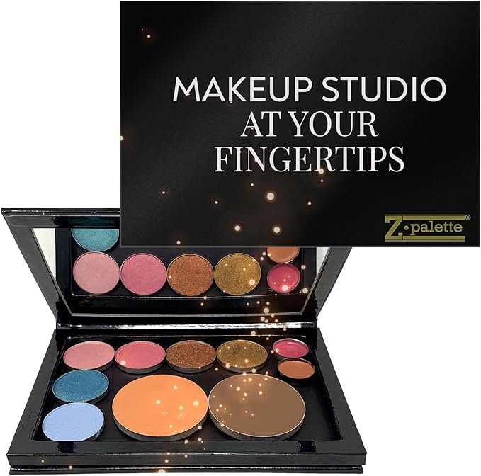 Junior Magnetic Makeup Palette, Empty Magnetic Palette, Universal Magnet makeup palette for Eyeshadows, Powders, Customizable Beauty Organizer with Mirror