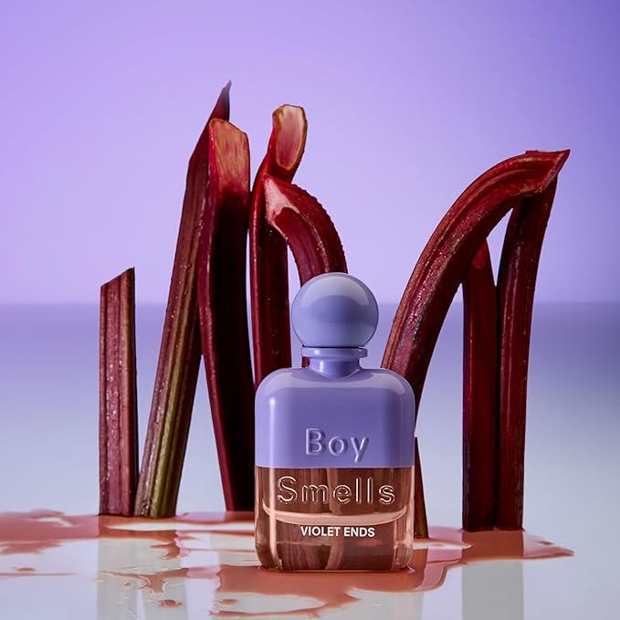 Boy Smells Violet Ends Eau de Parfum – Violet, Rhubarb, Black Tea and Incense Scent – Earthy Powdery Floral Perfume – Body Fragrance for Everyday Use – Signature Glass Spray Bottle – 50ml