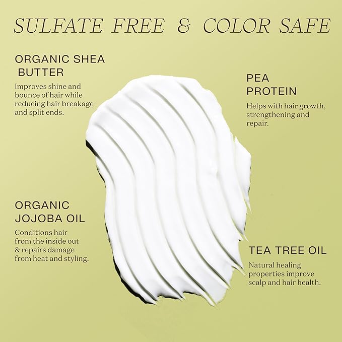 Tea Tree Hair Conditioner - Organic, Sulfate-Free, Color-Safe, Silicone-Free, Cruelty-Free, with Shea Butter and Jojoba Oil