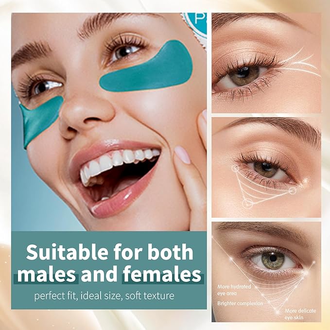 Premium Under Eye Patches, Gel Eye Patches Hydrating & Refresh for Puffy Eyes, Under Eye Bags & Dark Circles, Natural Collagen Eye Gels Pads, Crystal Anti-Aging Eye Mask (Light blue)