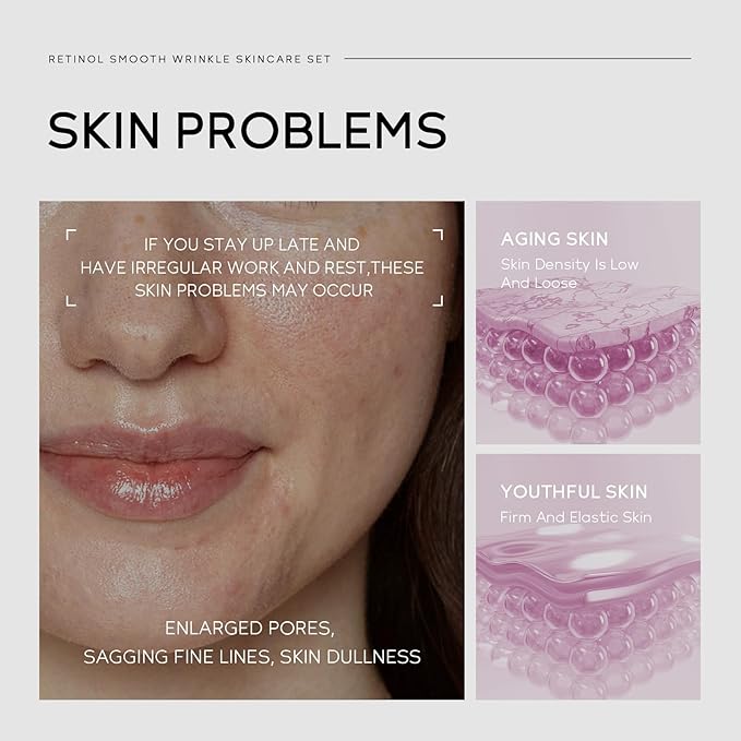 Retinol Skin Care Set, Dark Spot Remover for Face with Face Serum, Eye Cream, Moisturizer, Anti Aging Facial Skin Care Routine Kit, Wife Mom Women Gifts for Christmas Stocking Stuffers