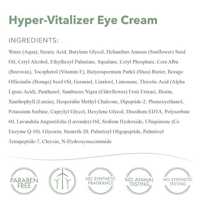 emerginC Hyper-Vitalizer Eye Cream - Antioxidant-Rich Anti-Aging Eye Cream with Vitamin C to Combat the Appearance of Dark Circles + Fine Lines (0.5 oz, 15 ml)