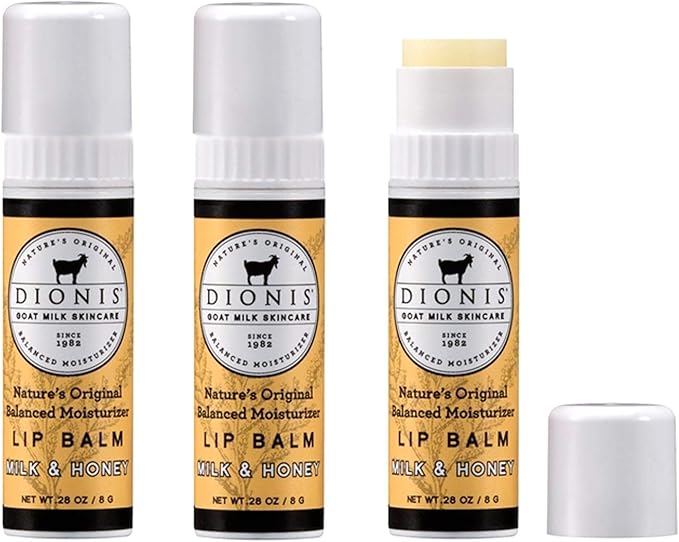 Dionis Goat Milk Lip Balm 3 Piece Set - Milk and Honey