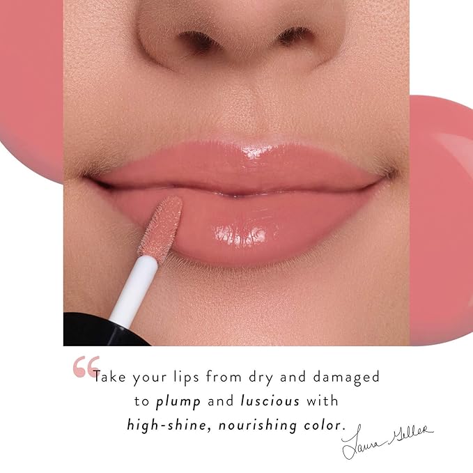 LAURA GELLER NEW YORK Treat-n-Go Tinted Non-Stick Hydrating Lip Oil, Finish Line