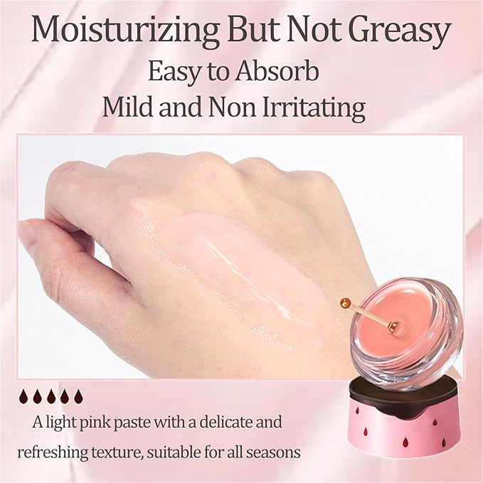Strawberry Lip Sleeping Mask, Lip Mask Overnight Moisturizing Repairing Dry Crack Lip, Lip Care Products Reduce Lip Wrinkles & Dead Skin, Lip Moisturizer for Very Dry Lips, Women's Daily Lip Balm (strawberry)