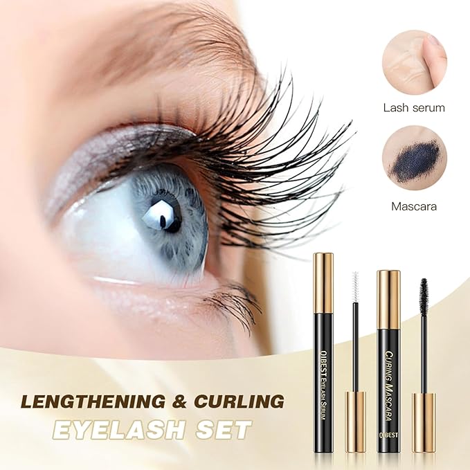 Makeup Sets.Lash serum.Mascara.Waterproof Smudgeproof Long Lasting.Gift Kit for Women Girls(2 Pcs Set)
