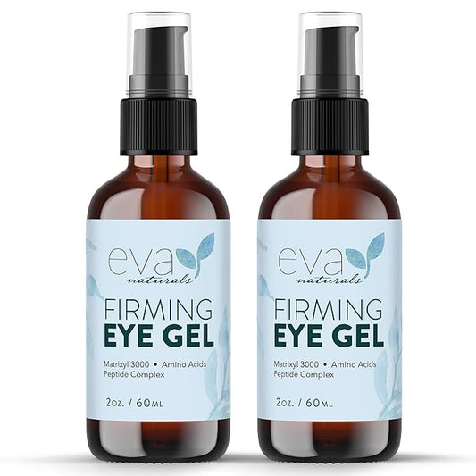 Anti-Aging Eye Gel - Luxurious Hydrating Under Eye Cream For Dark Circles and Puffiness, Bags, Crows Feet, Wrinkles - With Hyaluronic Acid & Skin-Firming Peptides Serum 2 oz (2 Pack)
