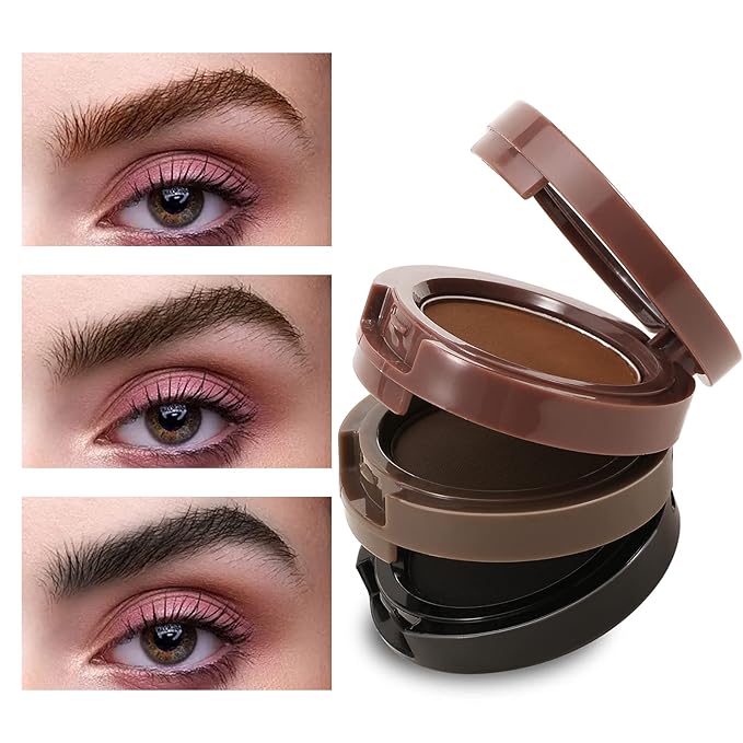 Boobeen 3 Color Eyebrow Powder Palette, Waterproof Eyebrow Makeup, Brow Definer to Shape Perfect Brow